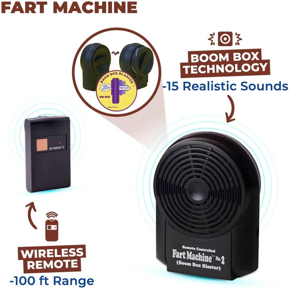 💨 Fart Machine #2 with Remote + 36 Glass Stink Bombs | Combo GaG Prank Set 💨