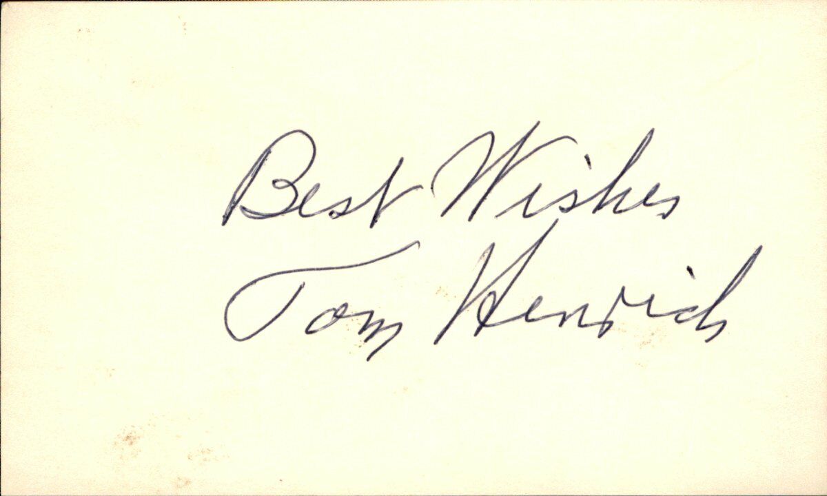 Tommy Henrich New York Yankees d.2009 Signed/Autographed 3x5 Index Card 162474