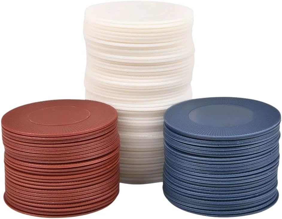2,500 Plastic Poker Chips – 25 Box Set (100 Chips Per Box) – Red, White & Blue Stackable Game Chips ♠️♦️♣️❤️