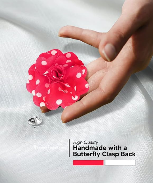 Polka Dot Flower Lapel Pin