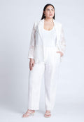 ELOQUII Women's Plus Size Pants Burnout Trouser 14 Soft White