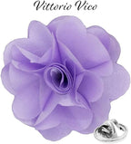 Vittorio Vico Unisex Satin Solid Flower Lapel Pin