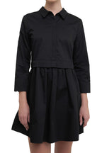 English Factory Women's Shirt Mini Dress, Black, M