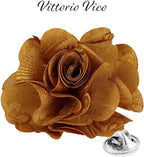 Vittorio Vico Unisex Satin Solid Flower Lapel Pin