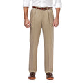 Haggar Mens Premium No-Iron Classic-fit Expandable-Waist Pleat-Front Casual Pants, Khaki Casual, 44W x 29L US