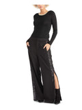 Rachel Roy Womens Black Zippered Slitted Evening Flare Pants 6