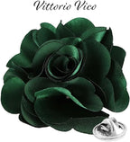 Vittorio Vico Unisex Satin Solid Flower Lapel Pin