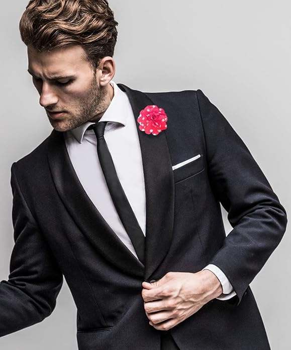 Polka Dot Flower Lapel Pin