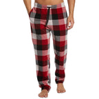 Perry Ellis Portfolio Men's Modern Buffalo Plaid Textured Fleece Pajama Pants (Rio Red, Medium)