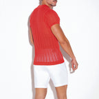 KNITTED POLO // CORAL