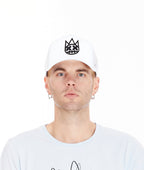 Shimuchan Logo Mesh Back Trucker Hat in White