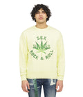 NOVELTY CREW NECK FLEECE IN LEMON