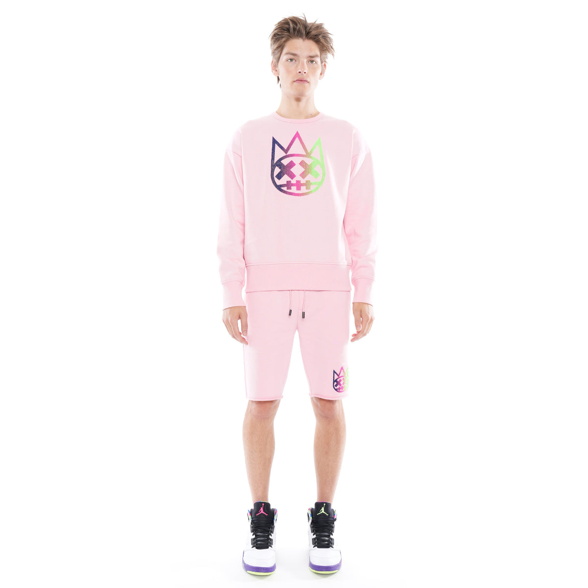 Crew Neck Fleece In Candy Pink