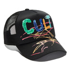 Cult's Hand Drawn Logo Trucker Hat in Black