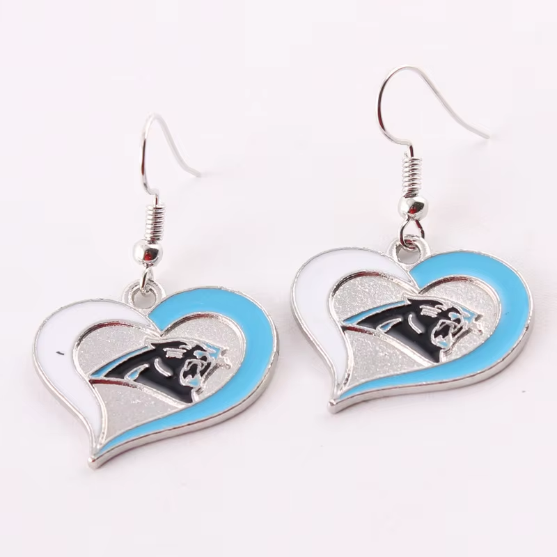 Football Team Logo Heart Earrings –  Game Day Accessories & Gift for Sports Fan