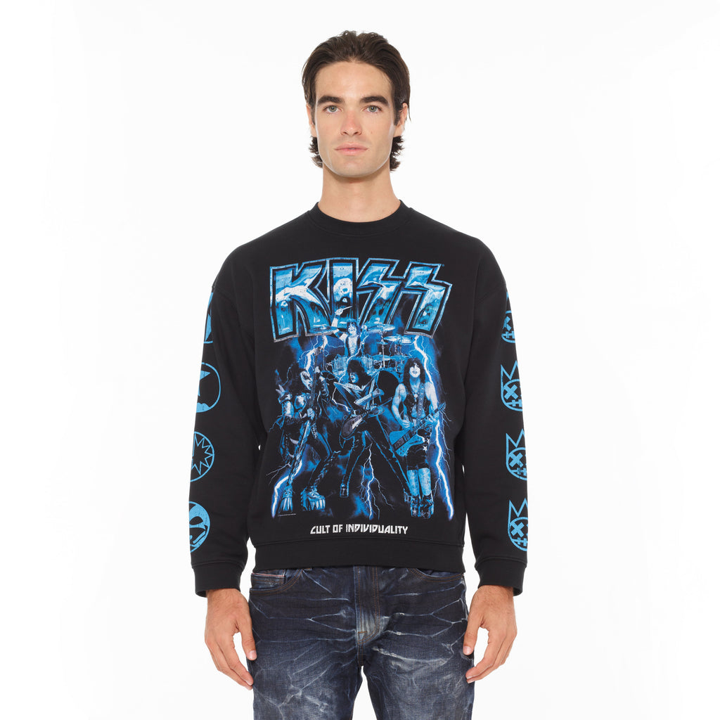 Cult's Novelty Fleece Crew Sweatshirt in Black