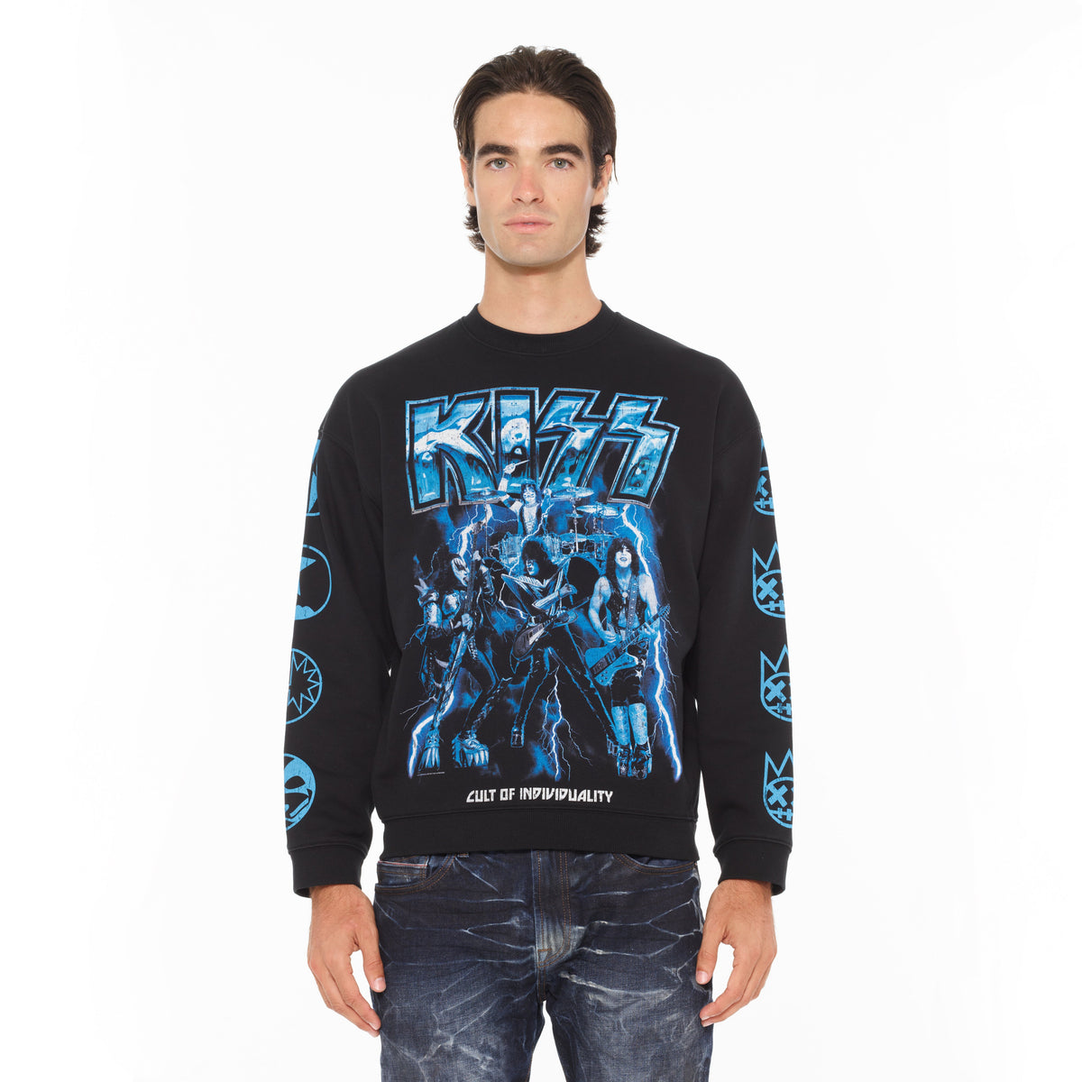 Cult's Novelty Fleece Crew Sweatshirt in Black