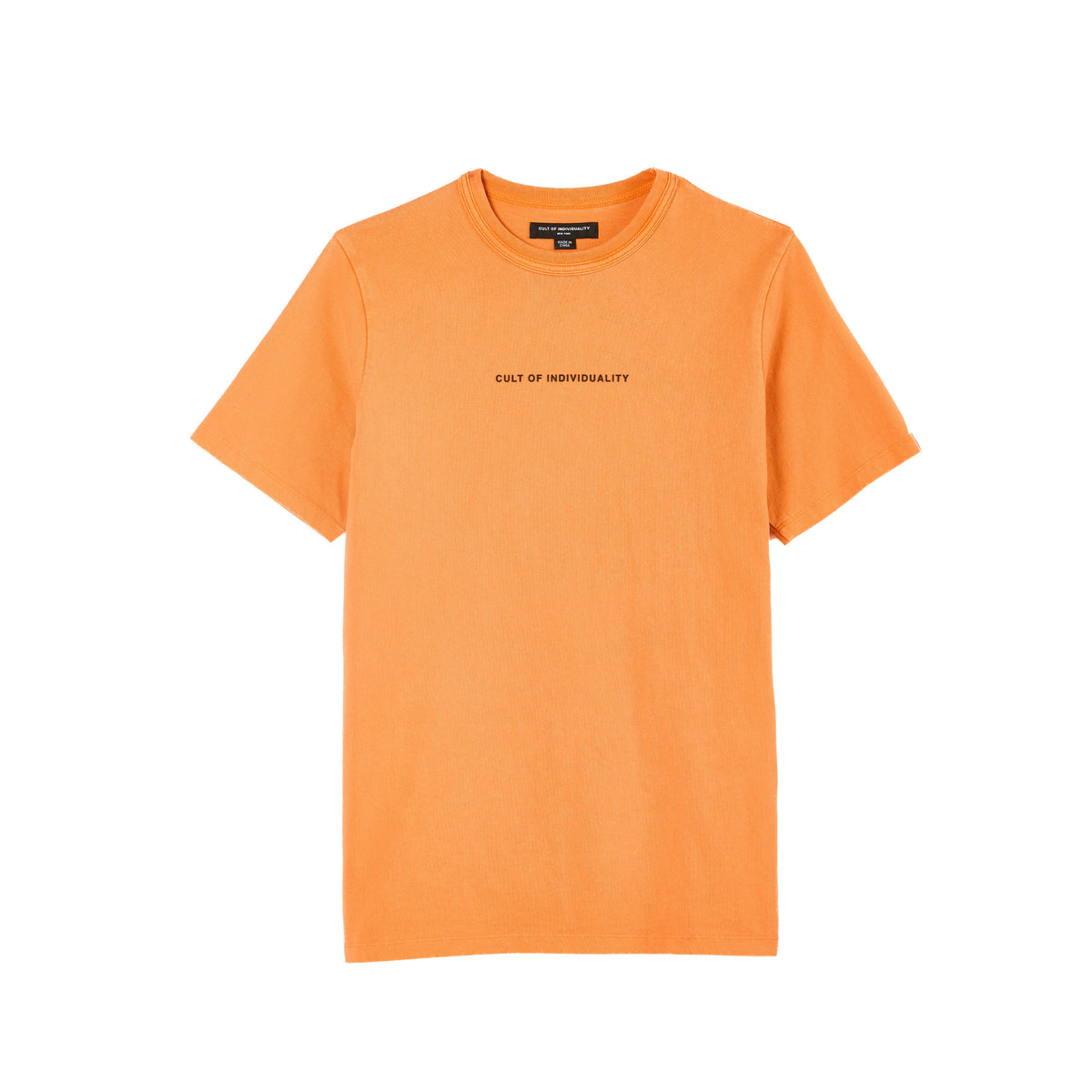 Cult's Heavyweight Short Sleeve Crew Neck Tee "Shimuchan" Logo in Orange