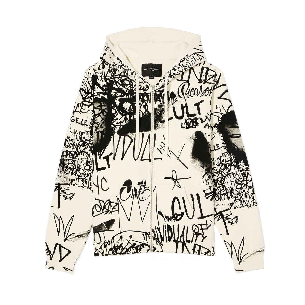 Cult's Zip Novelty Hoody in Winter White