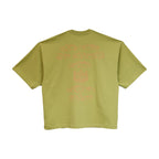 Cult's Oversized Heavyweight Boxy Fit Short Sleeve Crew Neck Tee "Cult Stacked" in Green Oasis
