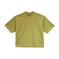 Cult's Oversized Heavyweight Boxy Fit Short Sleeve Crew Neck Tee "Cult Stacked" in Green Oasis