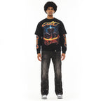 Cult x El Alfa Premium Grunge Baggy 607 Jeans in Darts