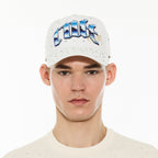 Cult x El Alfa Premium Logo 5 Panel A Frame Trucker Hat "Panther" in Winter White