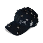 Cult x El Alfa Logo Crystal 5 Panel A Frame Trucker Hat in Black