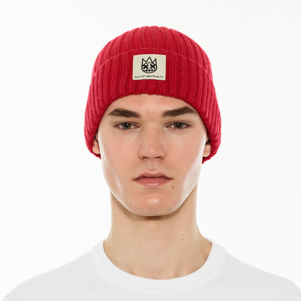 Cult's Knit Hat in Rouge Red