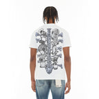 Cult's Short Sleeve Crew Neck Tee "Evolution" in White