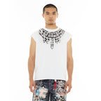 Cult's Sleeveless Tee "Stencil" in White