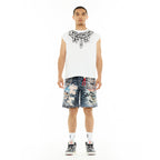 Cult's Sleeveless Tee "Stencil" in White