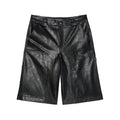 Cult's Y2K Oversized Leather Shorts in Black