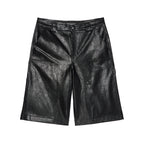 Cult's Y2K Oversized Leather Shorts in Black