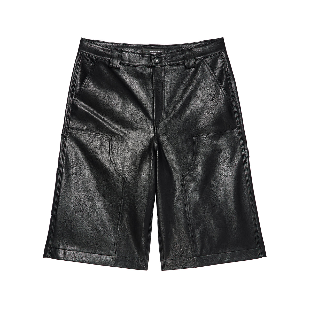 Cult's Y2K Oversized Leather Shorts in Black