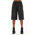 Cult's Y2K Oversized Leather Shorts in Black