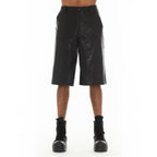 Cult's Y2K Oversized Leather Shorts in Black