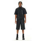 Cult's Y2K Oversized Leather Shorts in Black