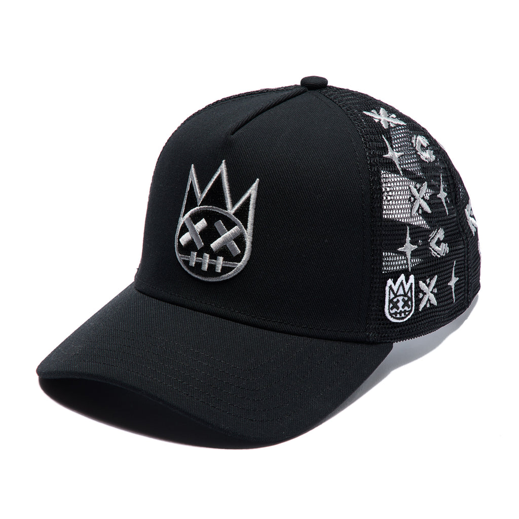 Cult's Repeat Pattern Monochromatic Hat In Black