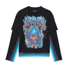 Cult's Long Sleeve Layered Tee "Gradient" In Black