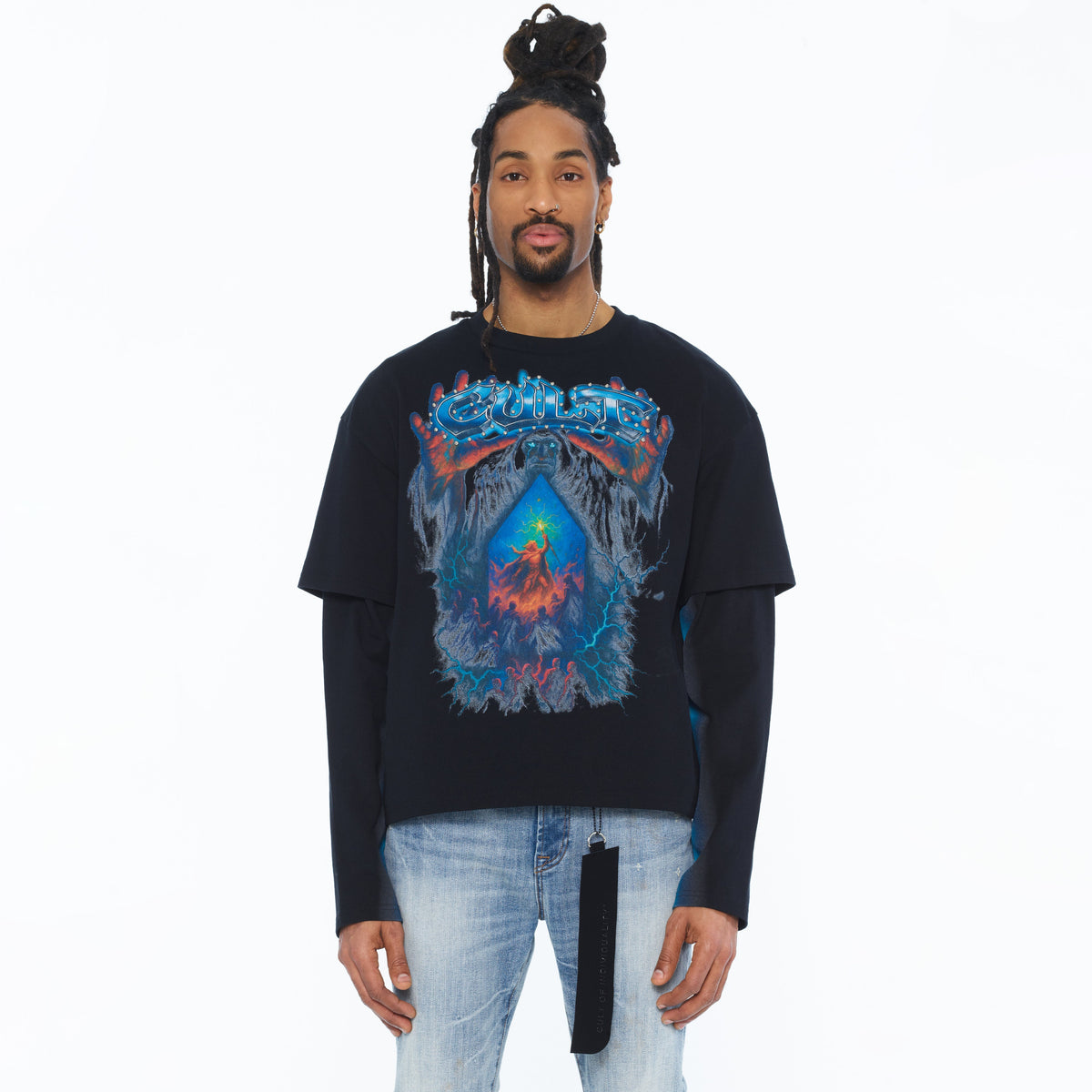 Cult's Long Sleeve Layered Tee "Gradient" In Black
