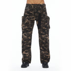 Cult's Grunge Baggy Cargo 610 Jeans In Java Camo