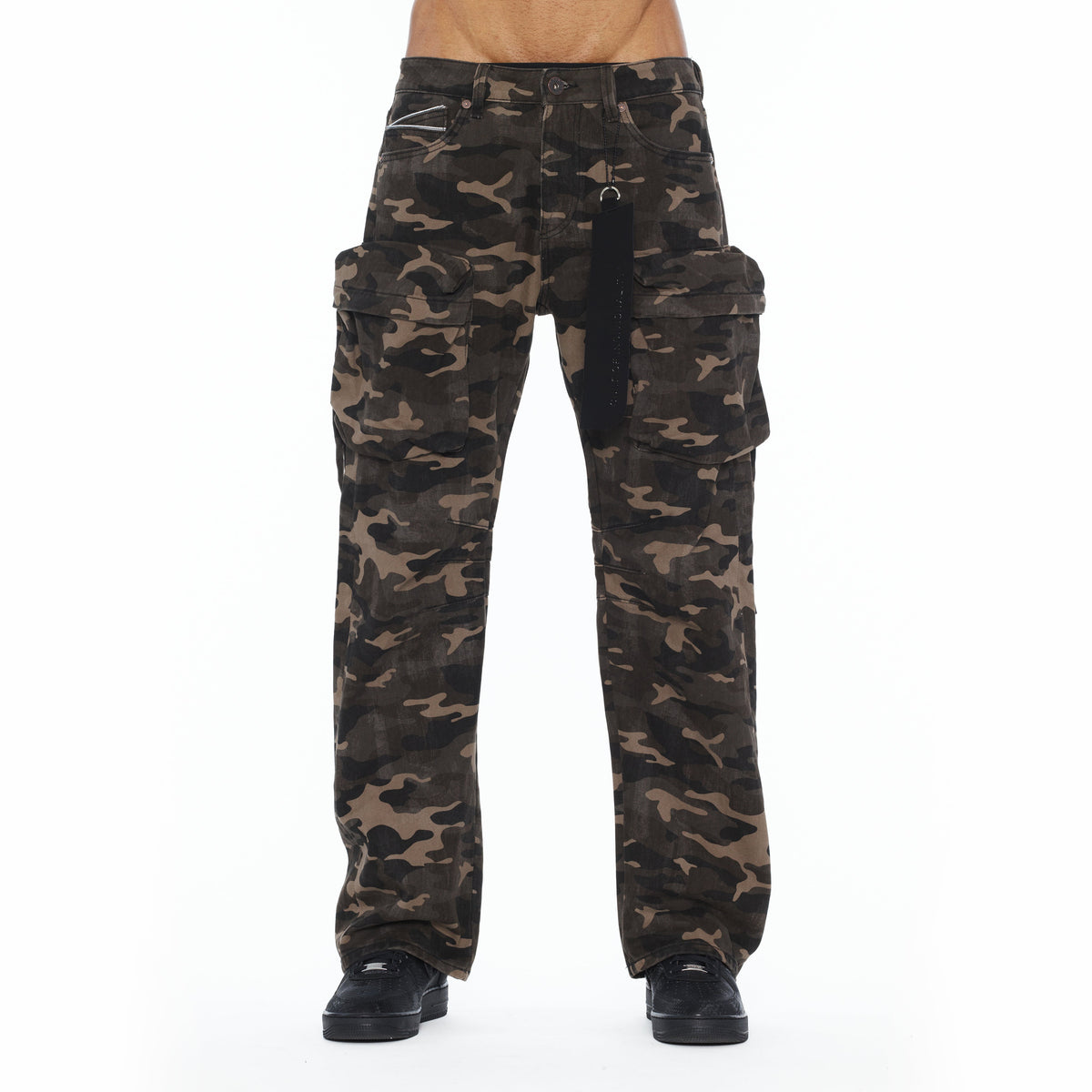 Cult's Grunge Baggy Cargo 610 Jeans In Java Camo