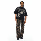 Cult's Grunge Baggy Cargo 610 Jeans In Java Camo