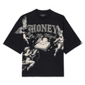 Cult's Oversized Short Sleeve Crew Neck Tee "Money On My Mind" 260 In Black