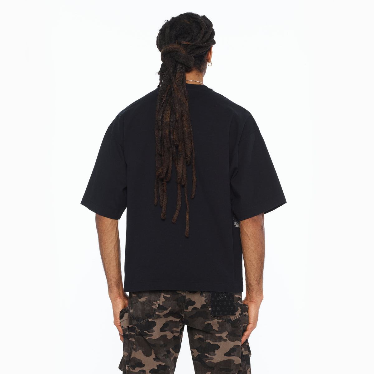 Cult's Oversized Short Sleeve Crew Neck Tee "Money On My Mind" 260 In Black