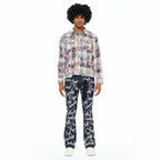 Cult's L/S Vintage Embroidered Plaid Woven Shirt In Harvest Plaid