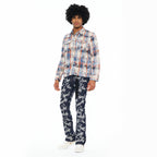 Cult's L/S Vintage Embroidered Plaid Woven Shirt In Harvest Plaid