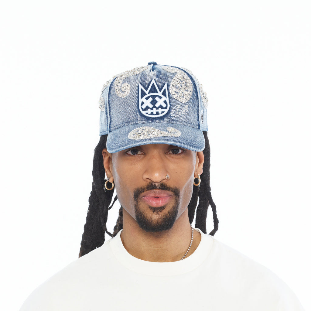 Cult X El Alfa Paisley Panel A Frame Trucker Hat In Light Blue
