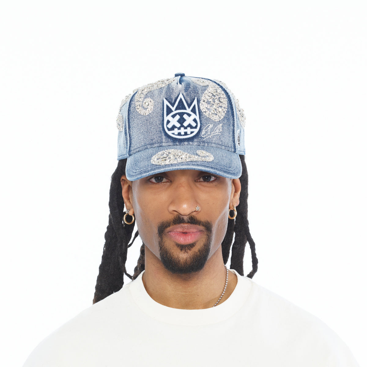 Cult X El Alfa Paisley Panel A Frame Trucker Hat In Light Blue